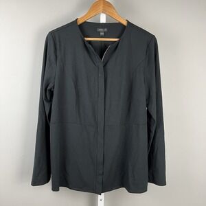J. Jill Wearever Collection Jacket Womens Medium Black‎ Full Zip Long Sleeve